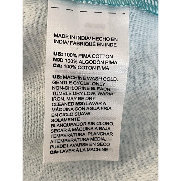 Chico's Shirt Womens Medium Green Paisley V Neck 3/4 Sleeve Pima Cotton Top - Picture 5 of 6